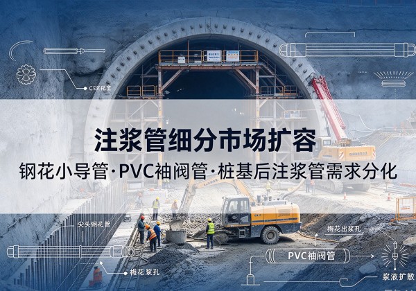 宿豫注浆管细分市场扩容，隧道钢花小导管、PVC 袖阀管、桩基后注浆管需求分化